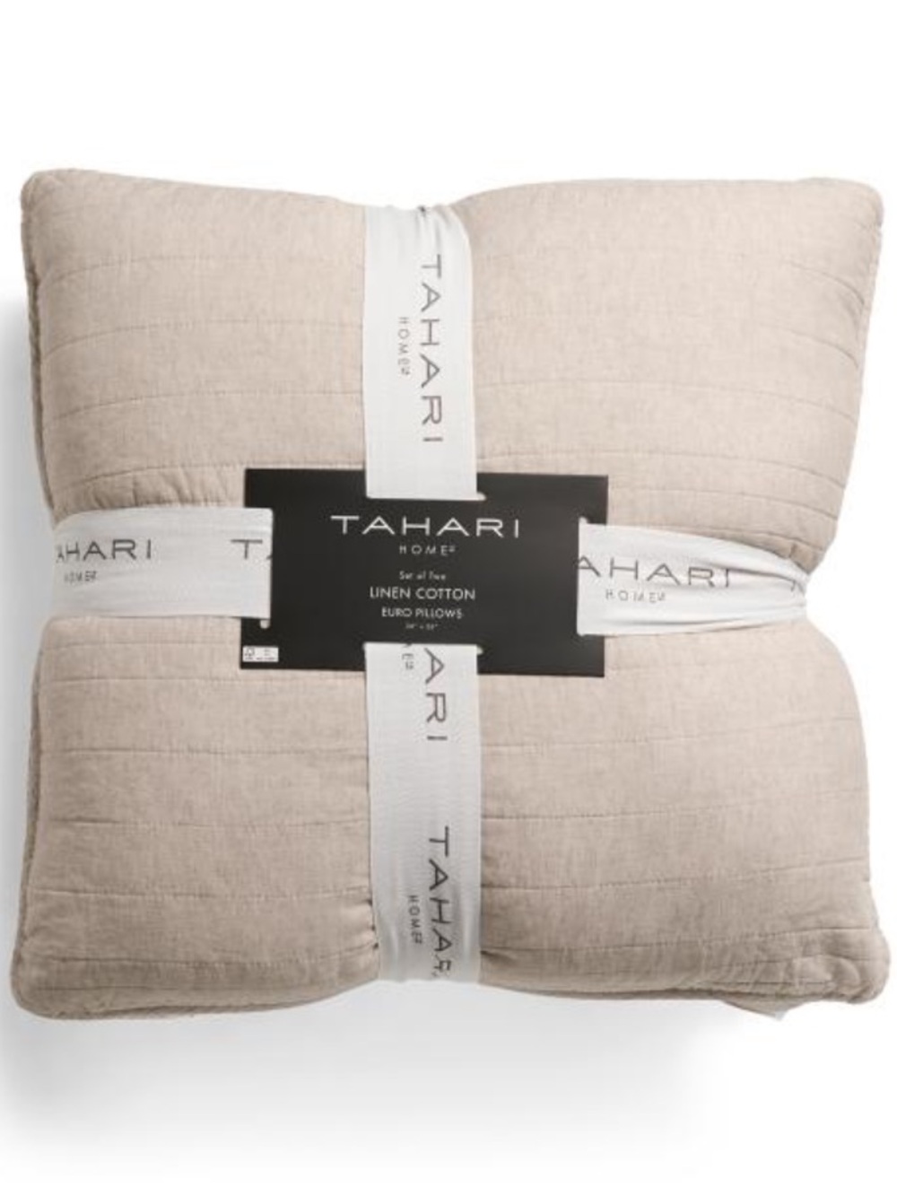 TAHARI set of 2 cobblestone linen blend pillows